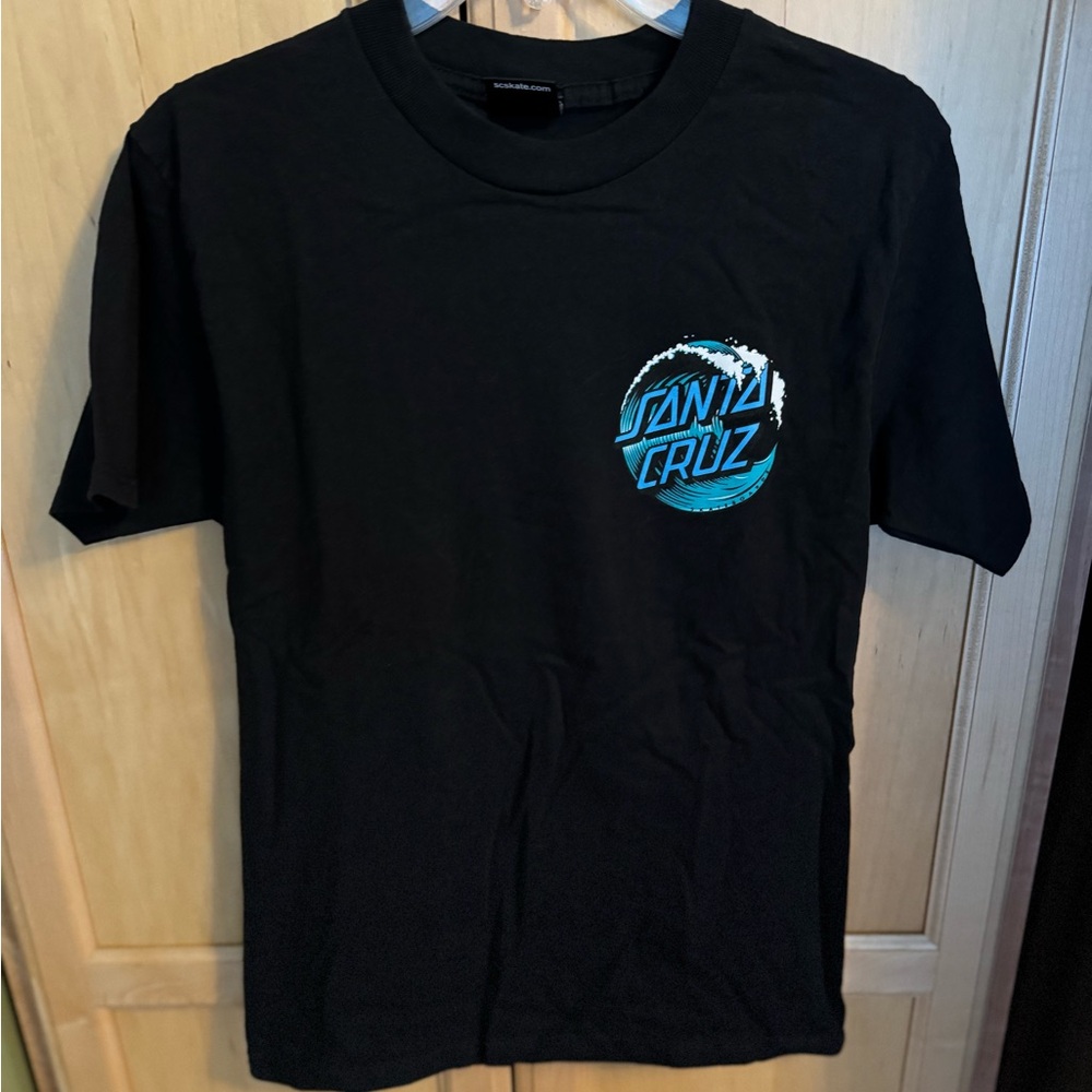 Santa Cruz Skateboards Black Tee with Blue Logo - Picture 6 of 9